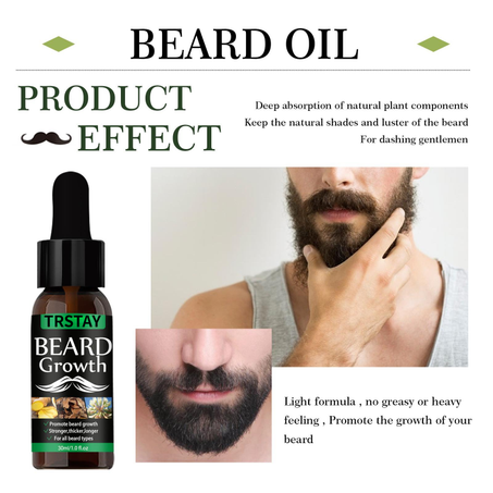 Aceite Natural para el Crecimiento de Barba en Hombres - Previene la Pérdida de Cabello y Promueve una Barba Saludable