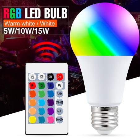 "E27 Smart Control RGB LED Lamp - Dimmable - Color Changing - 5W/10W/15W - Home Decor