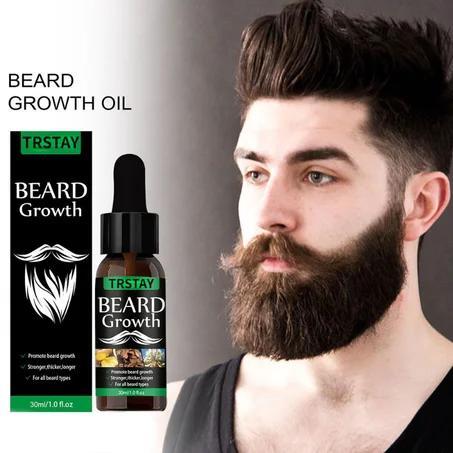 Natural Beard Growth Oil for Men - Prevents Hair Loss and Promotes a Healthy Beard