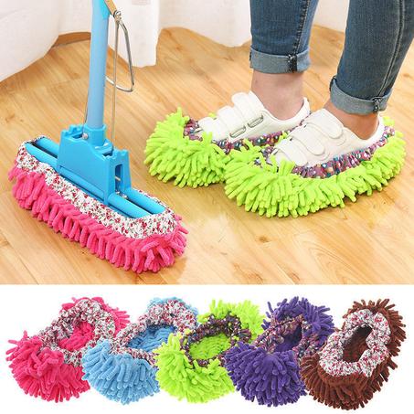 2PCS Efficient and Convenient Multifunctional Floor Dust Cleaning Slippers: Microfiber Lazy Mopping Shoes for Easy Home Floor Cleaning
