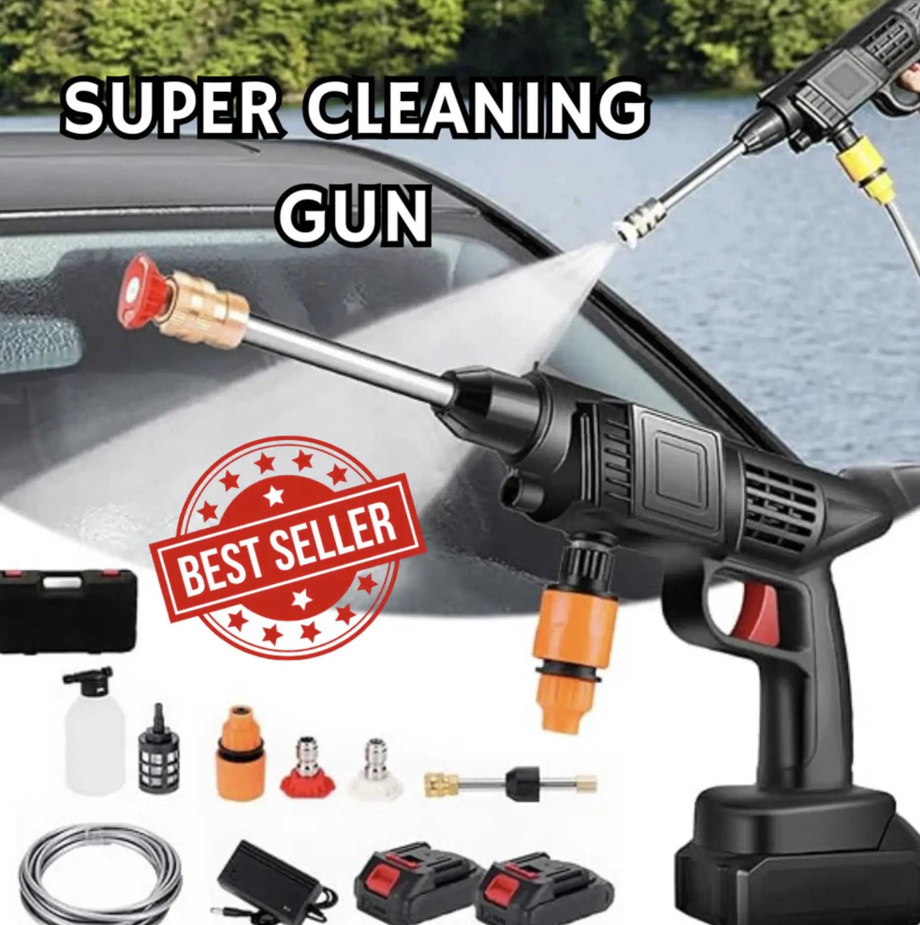 Hidrolimpiadora a batería - SUPER CLEANING GUN®