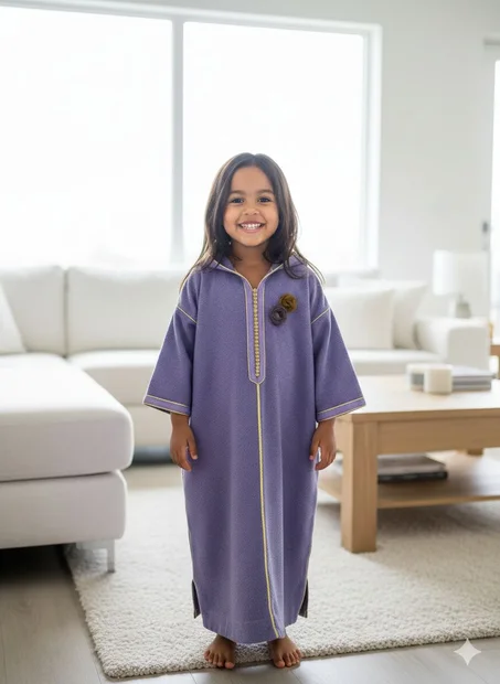 jellaba violette 6ans /16ans