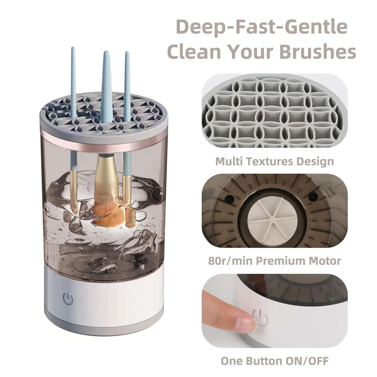 ✨ غسالة فرش المكياج الإلكترونية - نظفي وجففي فراشيك في ثواني وحافظي على بشرتك! 💄🧼