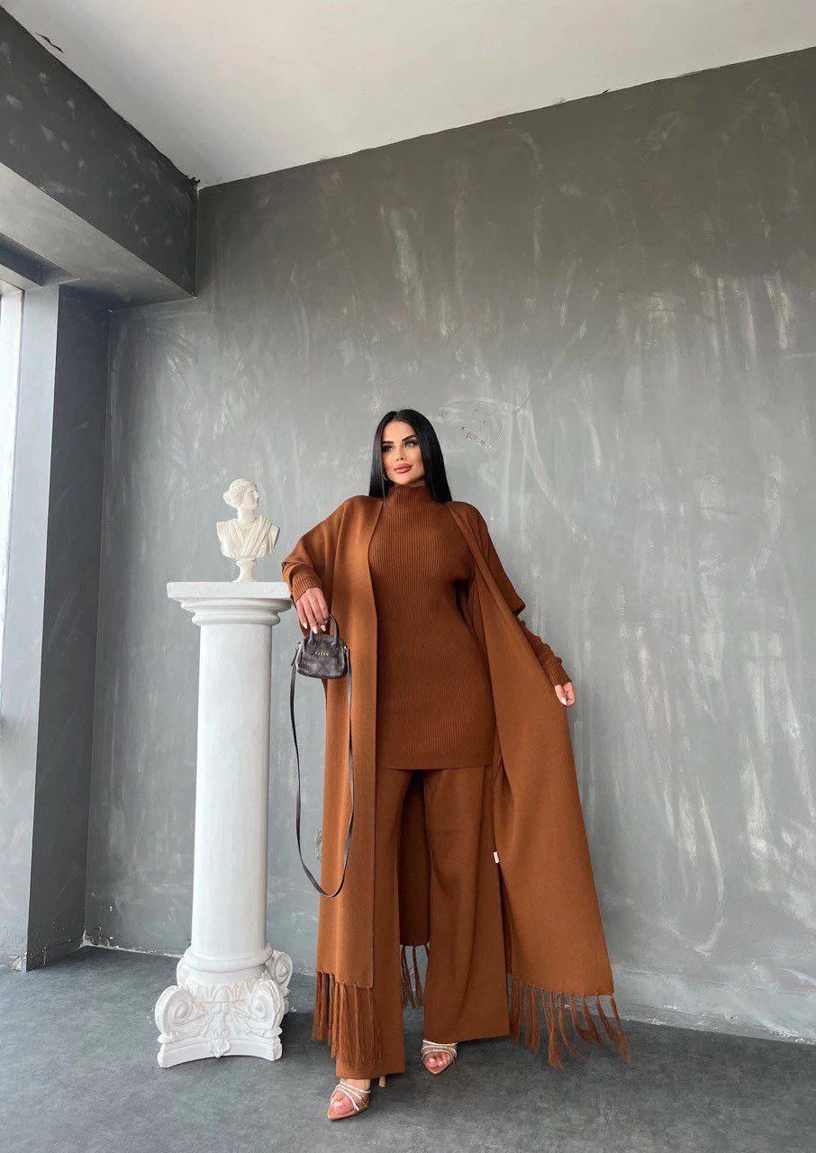 طقم نسائي شتوي راقي (3 قطع) 🌟