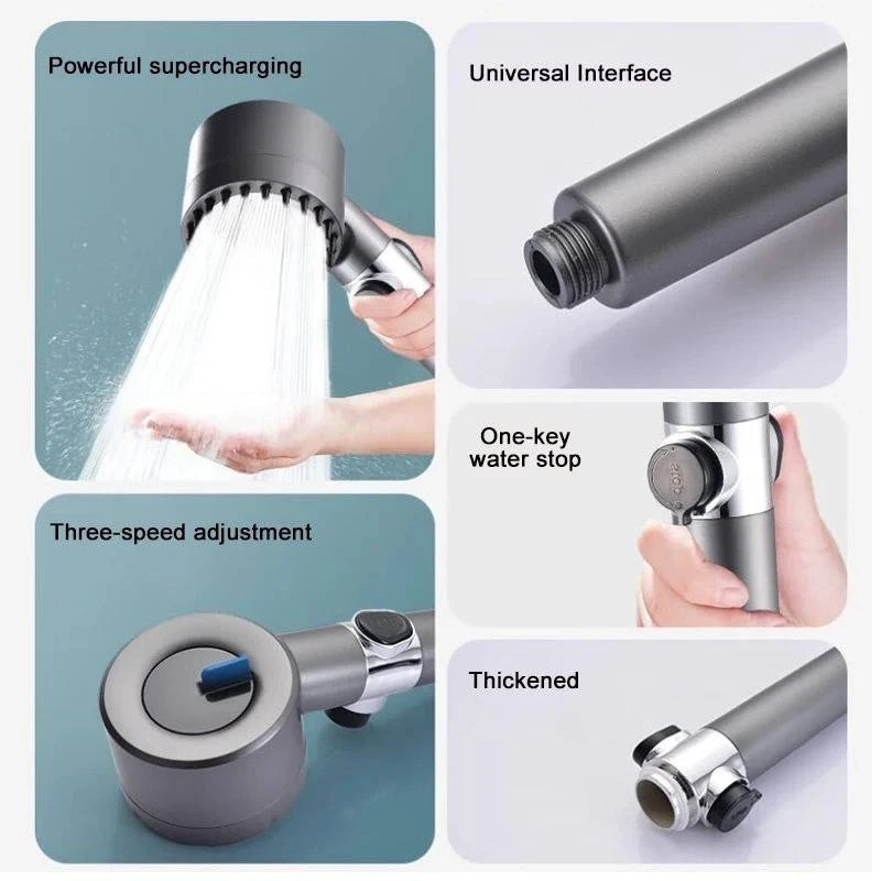 High-Pressure Shower Head with Silicone Bristles