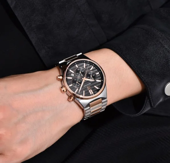 Montre homme Benyar BY-5214 à quartz - Chronographe - Acier inoxydable