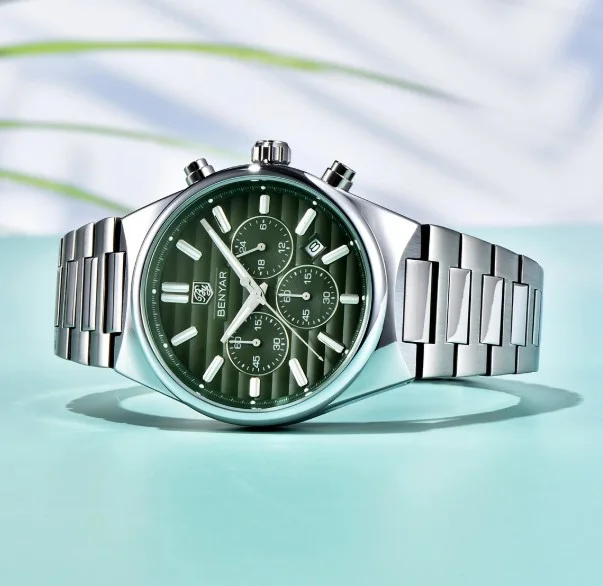 Benyar Montre homme BY-5214 à quartz - argenté vert