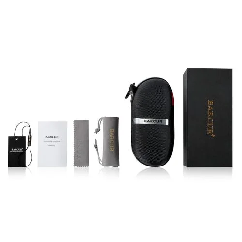 Lunettes de Soleil BARCUR Homme – Verres UV400 Polarisés – Monture Métal Doré – Avec Étui