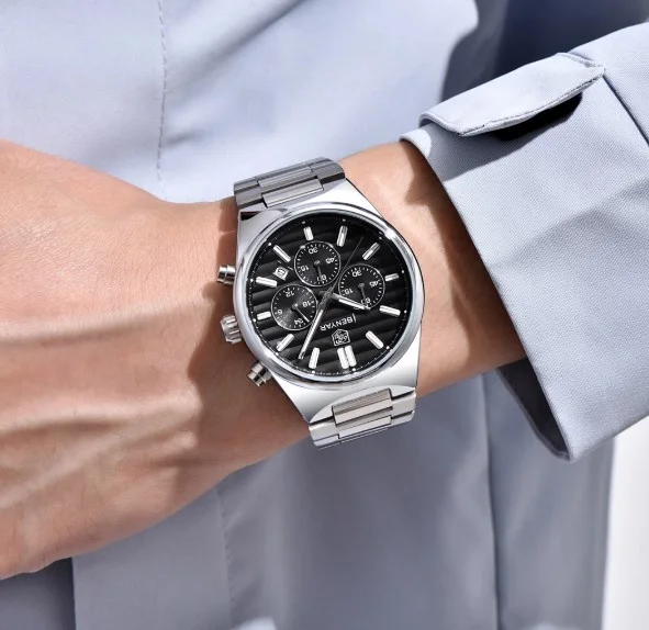 Benyar Montre homme BY-5214 à quartz - argenté noir