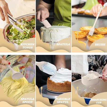 اوعية خلط مع اغطية محكمة الغلق، 26 قطعة من اوعية كاكي من الستانلس ستيل مع ملحقات مبشرة، قاعدة غير قابلة للانزلاق ومجموعة ادوات المطبخ، مقاس 7، 4، 2.5، 2.0، 1.5، 1 كوارت، رائعة للخلط والتقديم