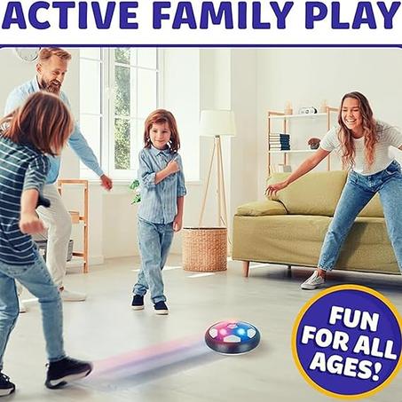 بيونتي لعبة كرة قدم من هوفر، عائمة قابلة لاعادة الشحن مع اضواء LED ووسادة اسفنجية، العاب جديدة للاستخدام الداخلي، افضل هدية لالعاب القدم للاطفال (C)، بلاستيك، متعدد الألوان