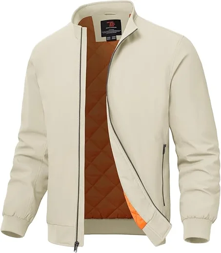 جاكيت منفوخ كيوليتد للرجال من تي بي ام بوي، معطف عمل كاجوال شتوي مقاوم للرياح مبطن بسحاب كامل للخريف