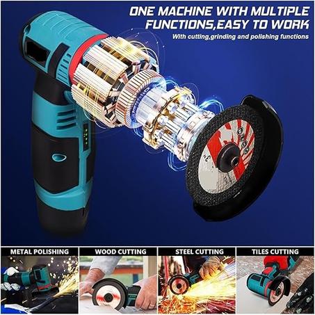 CONGO: Mini Meuleuse d'angle sans Fil, Moteur sans Balais, Meuleuse électrique Ponceuse Polisseuse avec Batterie 12V Rechargeable