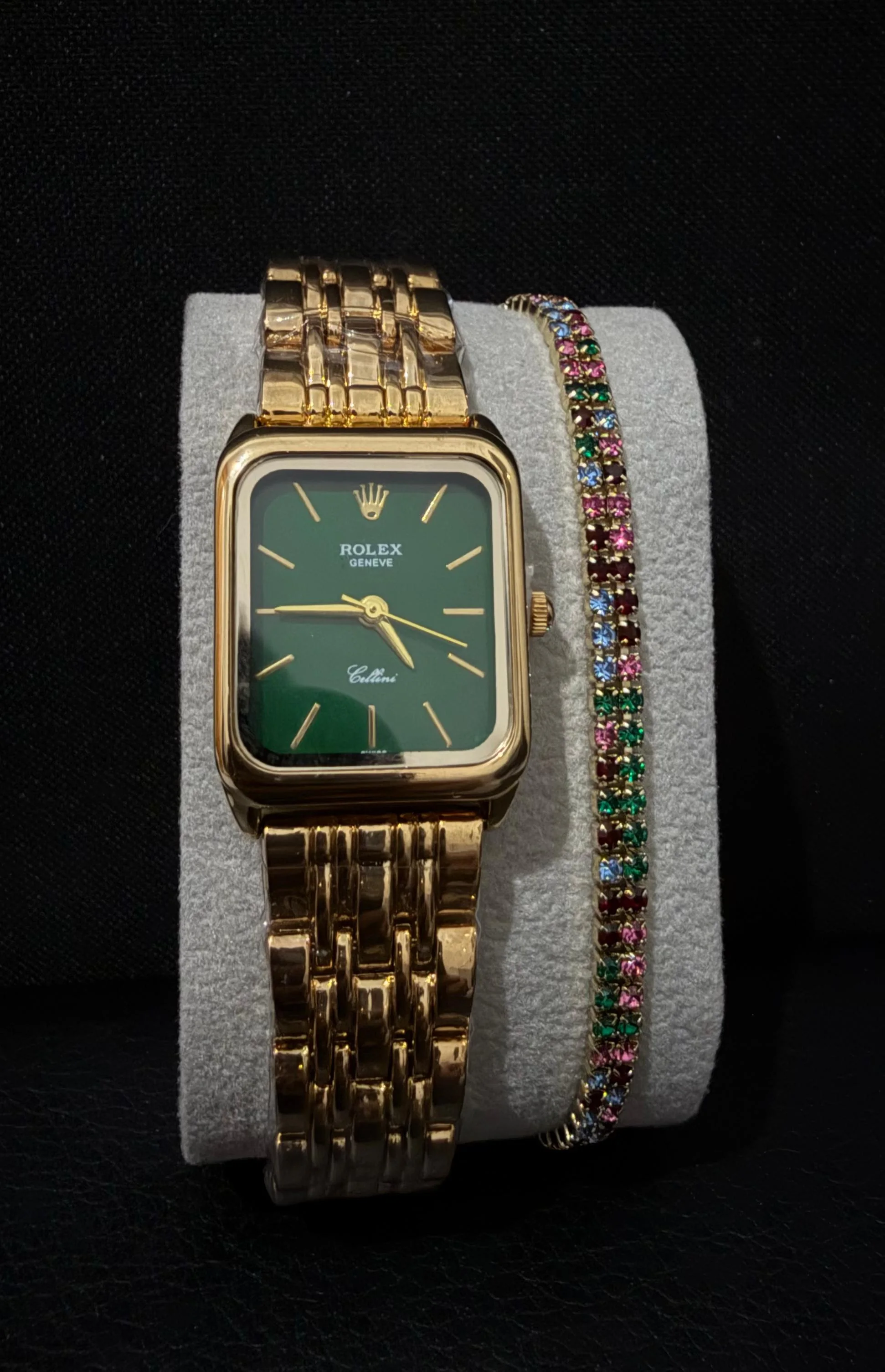 Rolex Cellini Femme avec bracelet rivière coloris