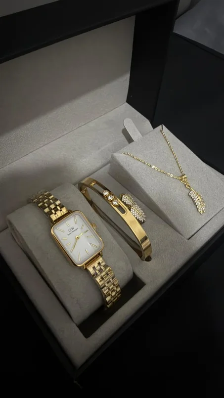 Coffret Élégance Émeraude – Montre Daniel & Ensemble Richa