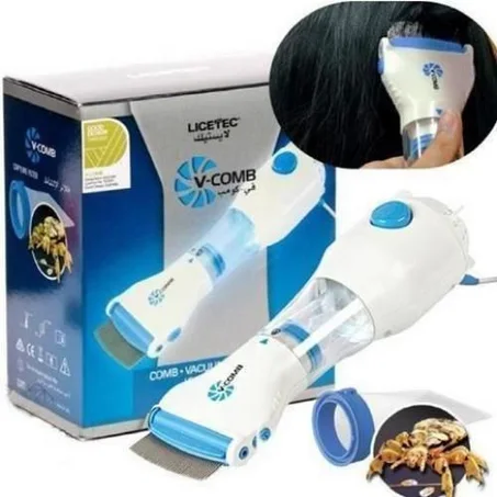 مشط الشفط الكهربائي V-Comb الاصلي – الحل النهائي للتخلص من القمل والصيبان بدون مواد كيماوية