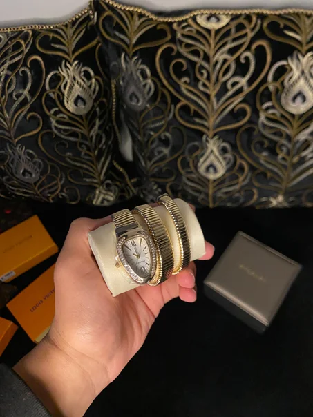 BVLGARI SERPENTI DOUBLE BRACELET DIAMONDS BOITE SIMPLE