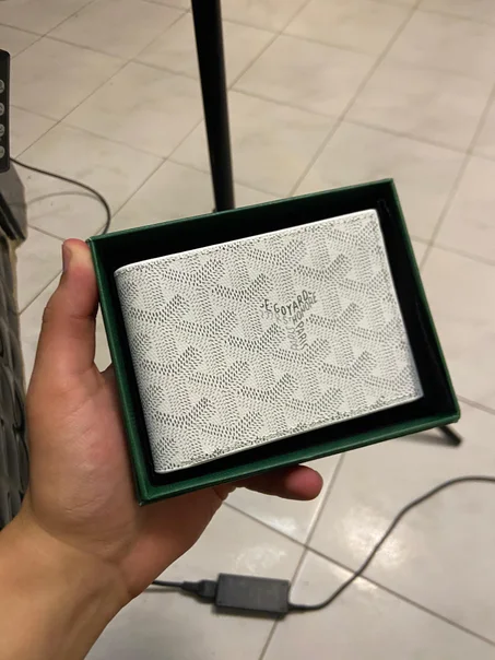 PORTE MONNAIE GOYARD HOMMES/BLANC
