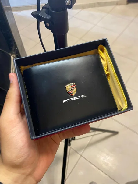 PORTE MONNAIE PORSCHE HOMMES NOIR