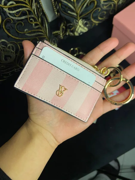 PORTE CARTE VICTORIA SECRET FEMMES / ROSE BEBE BANDE