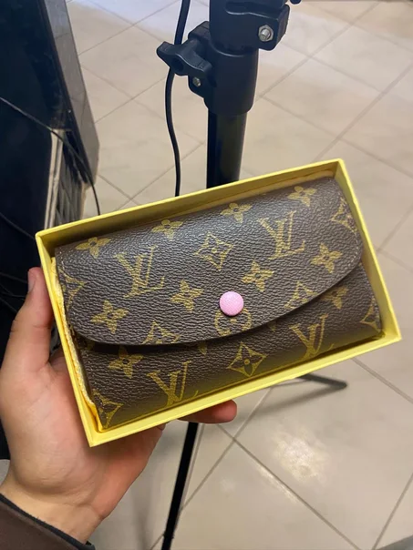 PORTE MONNAIE FEMMES LV MOYENNE MARRON / ROSE BEBE