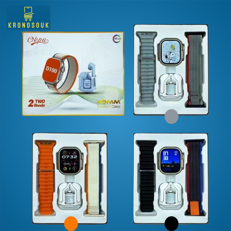 ساعة ذكية SUPER AMOLED + سماعات بلوتوث حديثة.