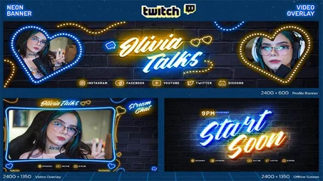Neon Podcast Twitch Kit