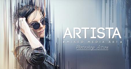 Artista - Mixed Media Art Photoshop Action