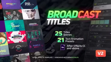 Broadcast Pack: Title Animation Presets Library