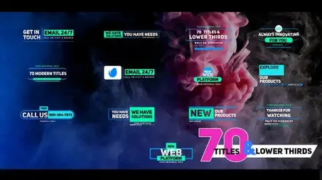 70 Modern Titles and Lower Thirds Pack