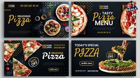4  Pizza Social Media Banners Design