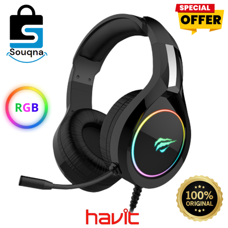 سماعات هافيت الأصلية للألعاب بالإضاءة - Havit Casque Headphone Gaming RGB - HV-H2232D