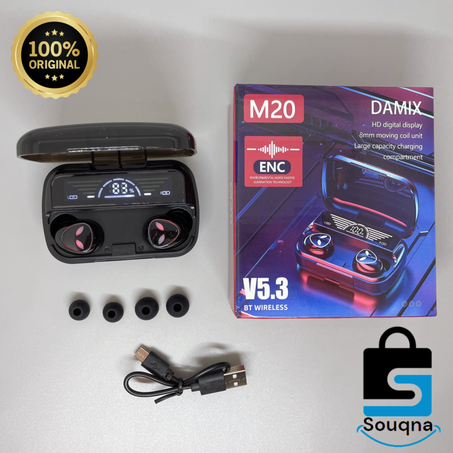 سماعات بلوتوث لاسلكية أصلية مع بنك الطاقة - M20 Earbuds V5.3 Bluetooth Sans Fil