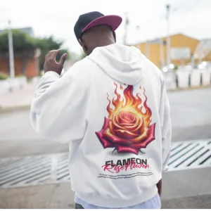 Flame On Rose Hoodie