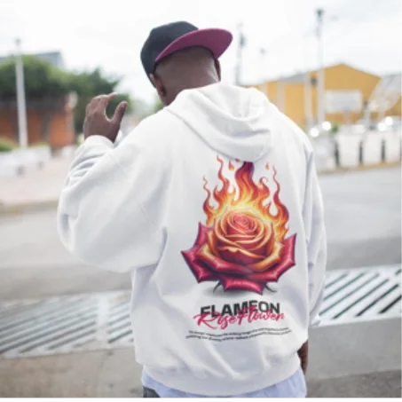 Flame On Rose Hoodie