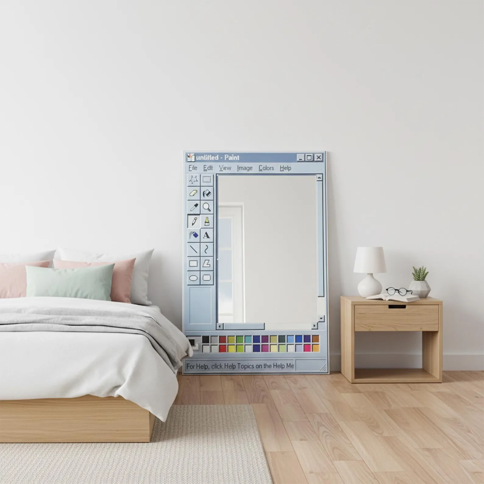 Ms Paint Mirror, Retro Windows Paint Inspired Mirror, Nostalgic Aesthetic Decor, Handmade Pixel Mirror, Paint Mirror, Gift for Designers