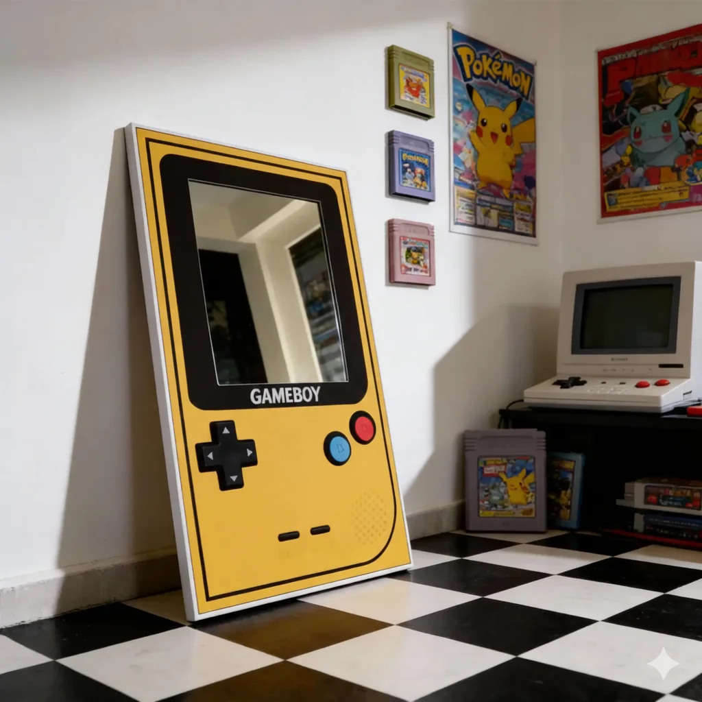 Gameboy Mirror – Gamer Wall Mirror - Retro Gameboy Style Mirror
