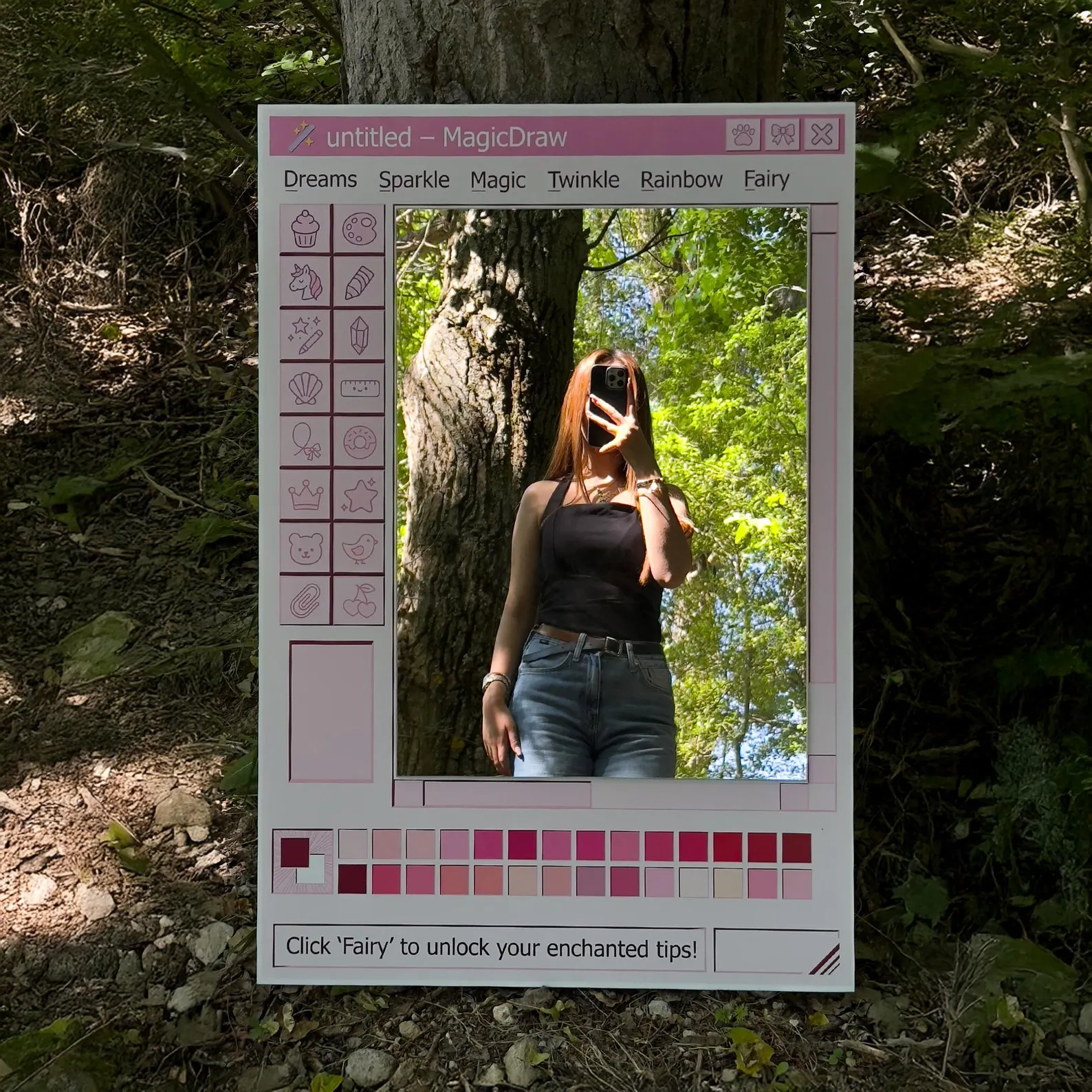 Ms Paint Mirror, Retro Windows Paint Inspired Mirror, Nostalgic Aesthetic Decor, Handmade Pixel Mirror, Paint Mirror, Gift for Designers