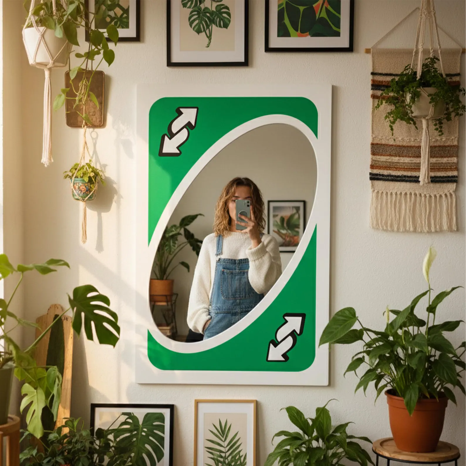 UNO Mirror, UNO Themed Mirror, Card Game Mirror, Uno Card Mirror, Reverse Card Mirro