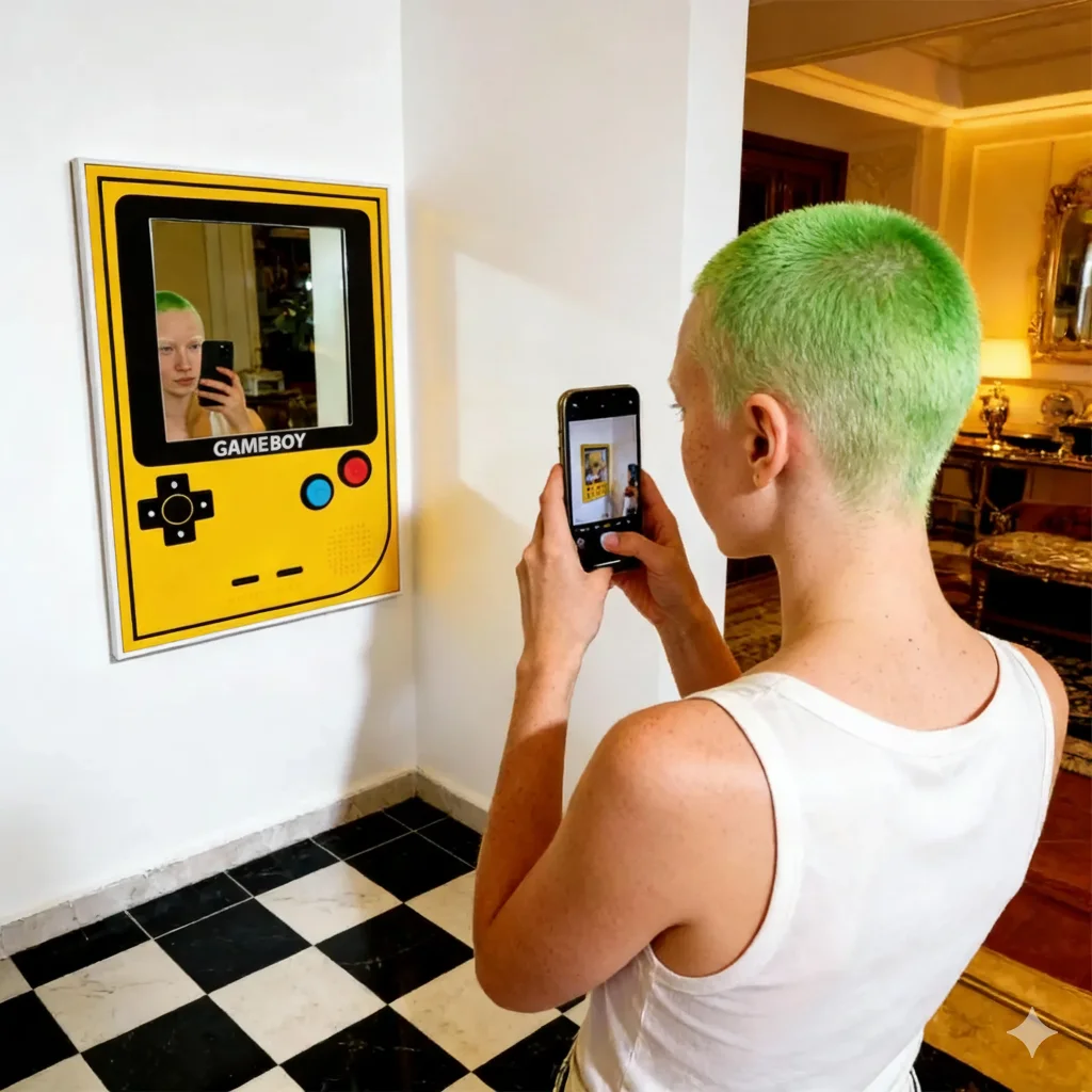 Gameboy Mirror – Gamer Wall Mirror - Retro Gameboy Style Mirror