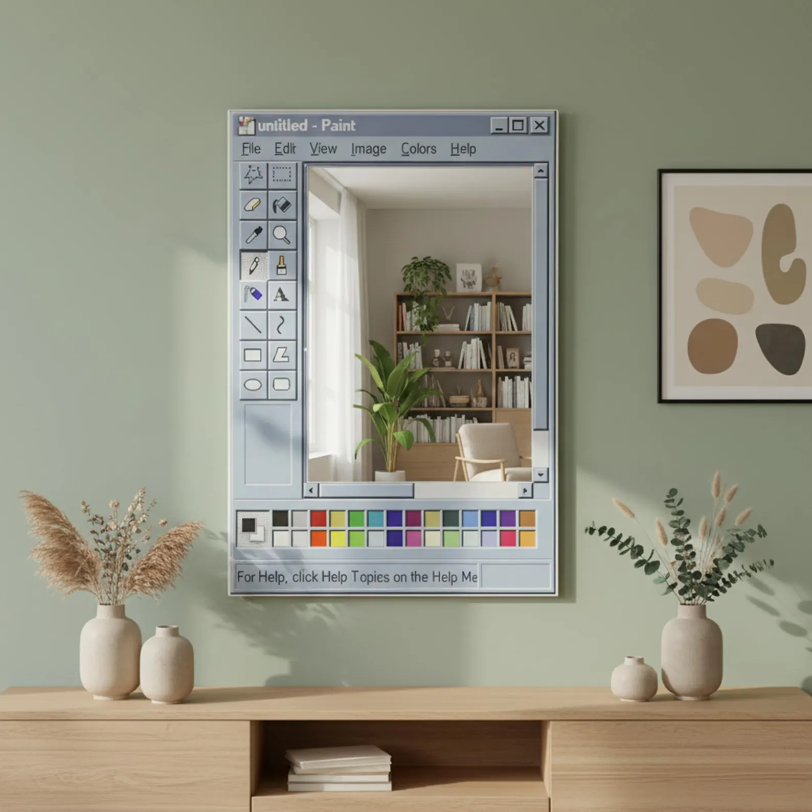 Ms Paint Mirror, Retro Windows Paint Inspired Mirror, Nostalgic Aesthetic Decor, Handmade Pixel Mirror, Paint Mirror, Gift for Designers