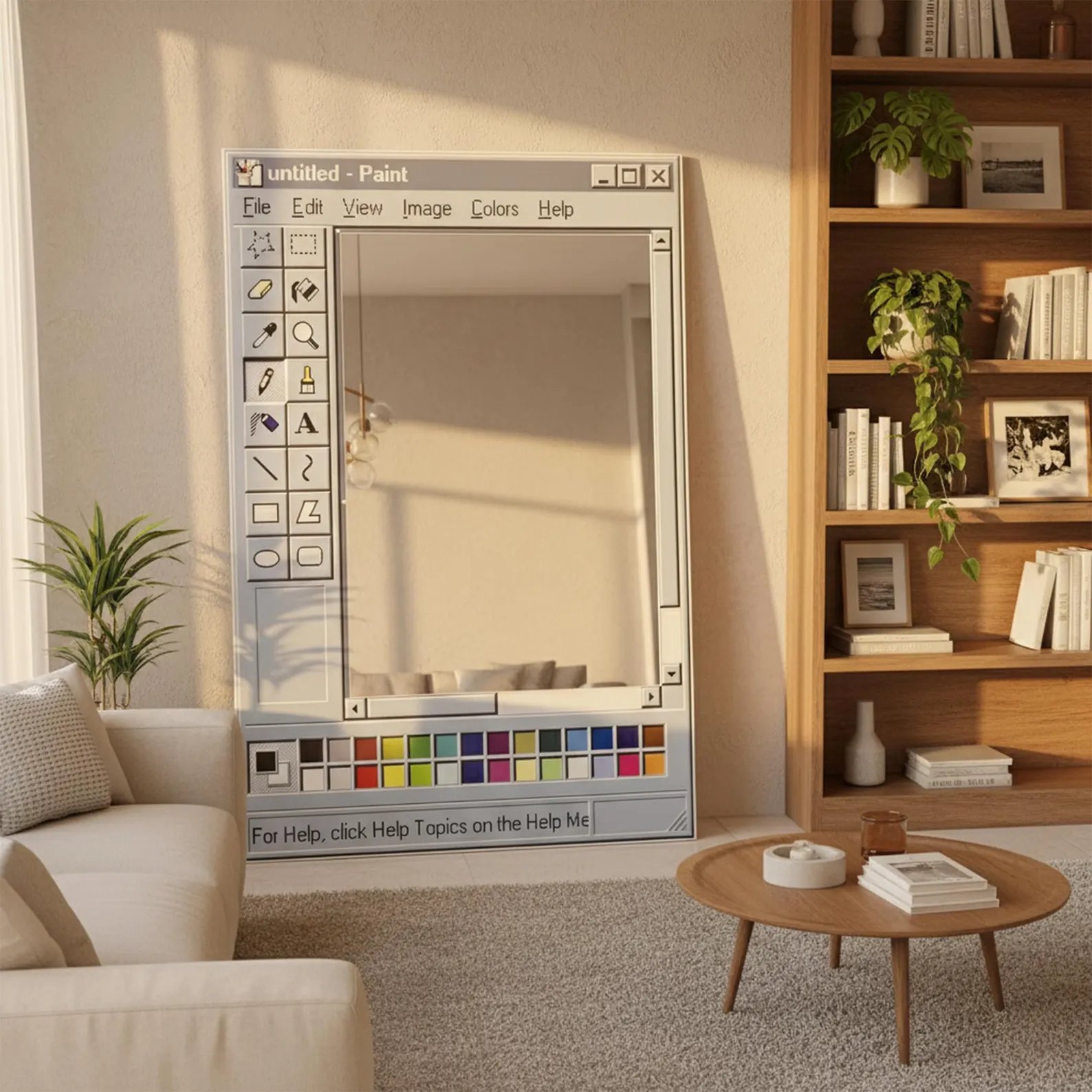 Ms Paint Mirror, Retro Windows Paint Inspired Mirror, Nostalgic Aesthetic Decor, Handmade Pixel Mirror, Paint Mirror, Gift for Designers