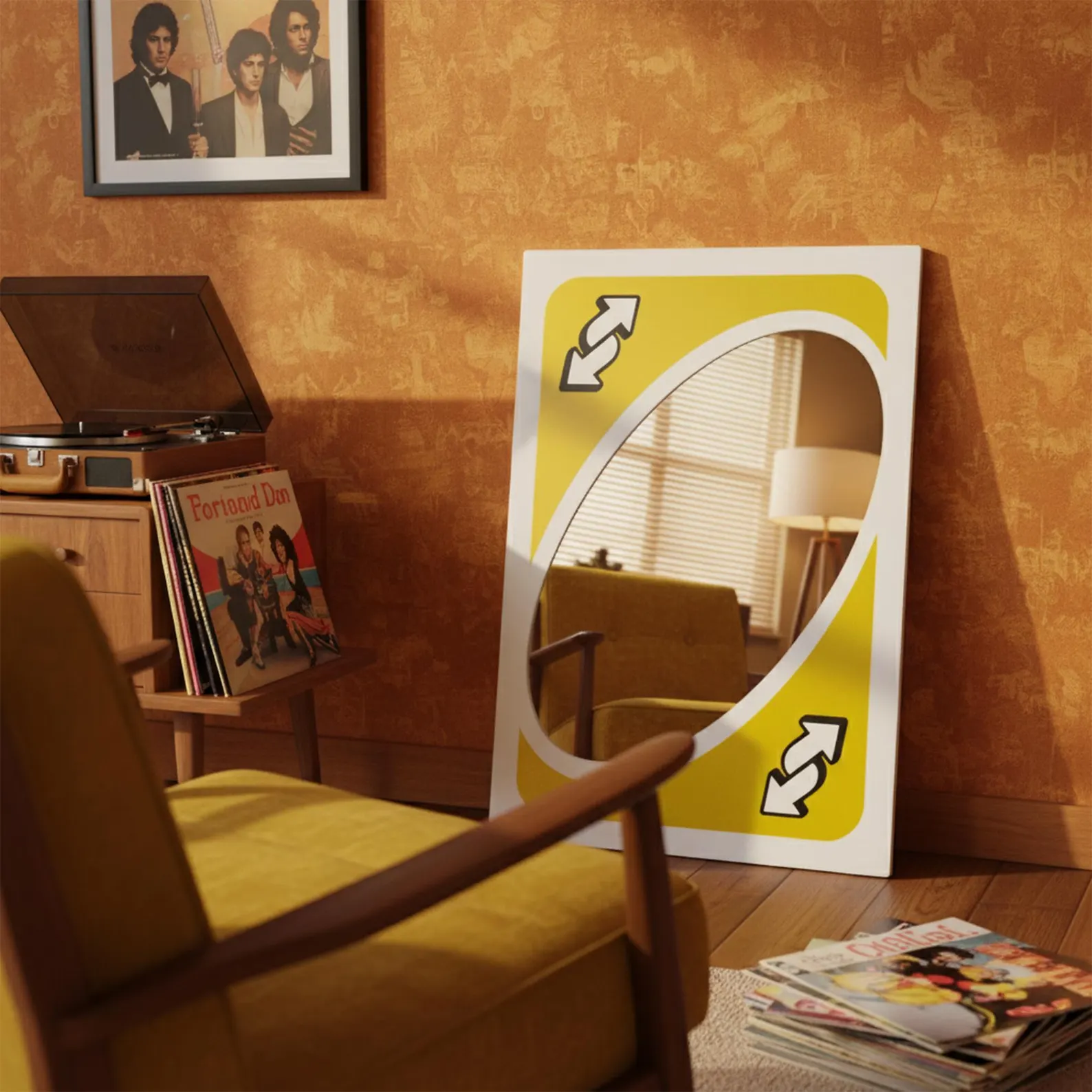 UNO Mirror, UNO Themed Mirror, Card Game Mirror, Uno Card Mirror, Reverse Card Mirro