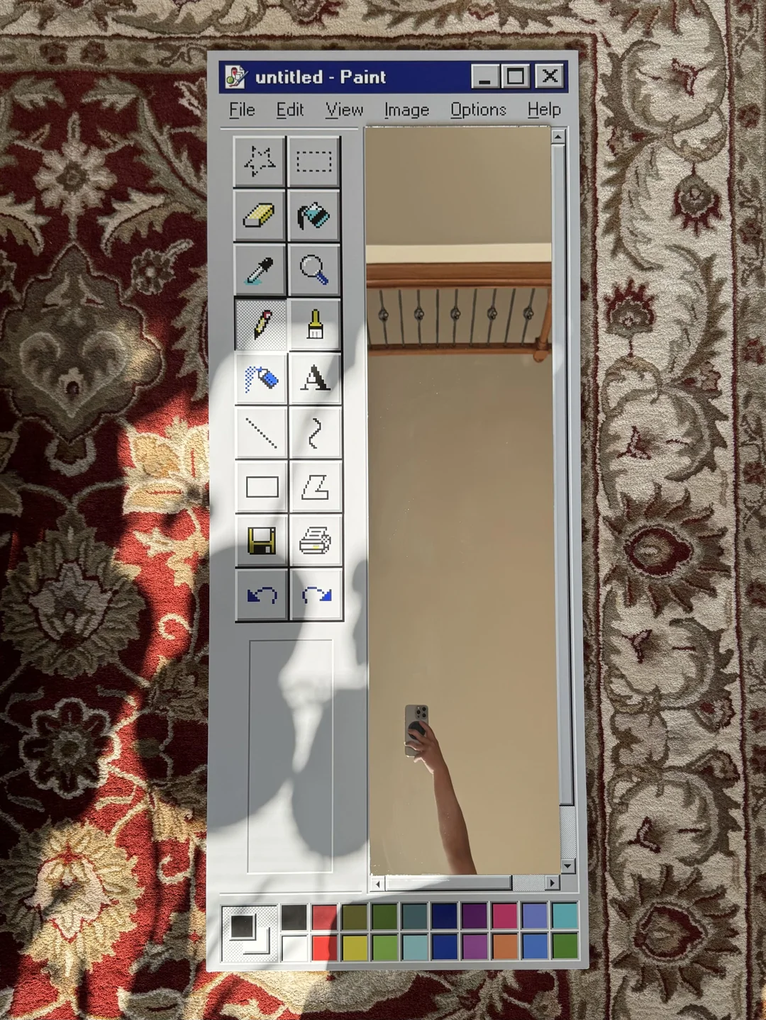 Ms Paint Mirror, Retro Windows Paint Inspired Mirror, Nostalgic Aesthetic Decor, Handmade Pixel Mirror, Paint Mirror, Gift for Designers