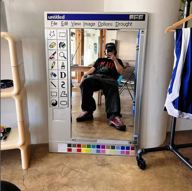 Ms Paint Mirror, Retro Windows Paint Inspired Mirror, Nostalgic Aesthetic Decor, Handmade Pixel Mirror, Paint Mirror, Gift for Designers