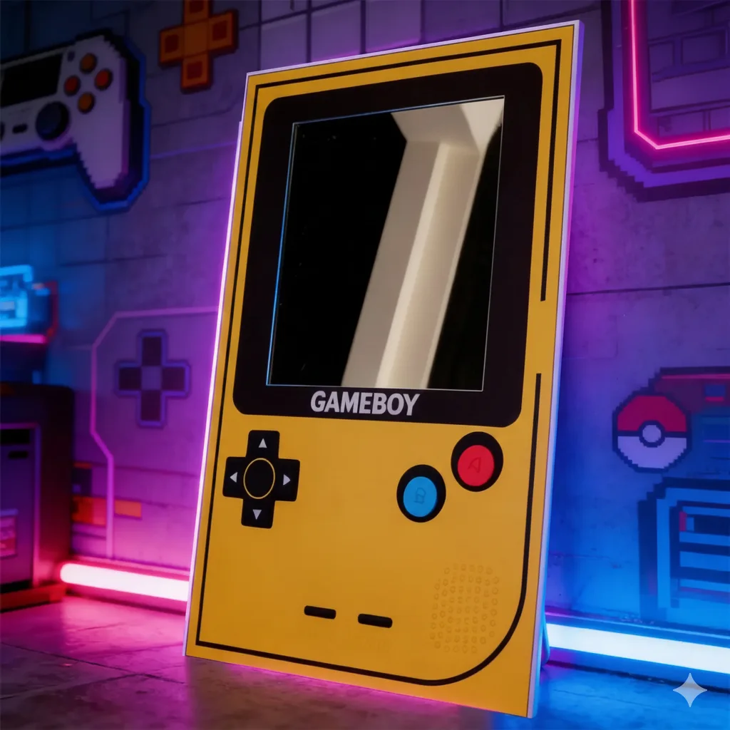 Gameboy Mirror – Gamer Wall Mirror - Retro Gameboy Style Mirror