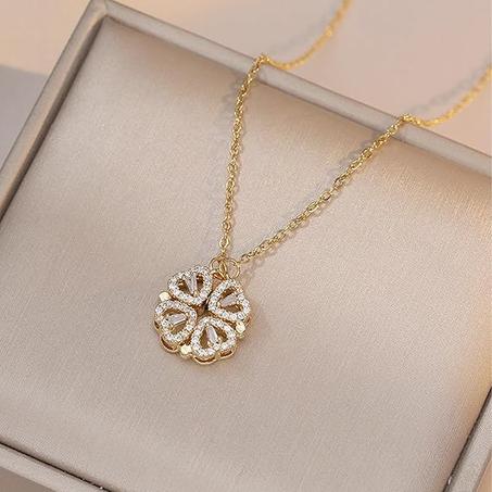 2in 1 Love Heart Folding Necklace
