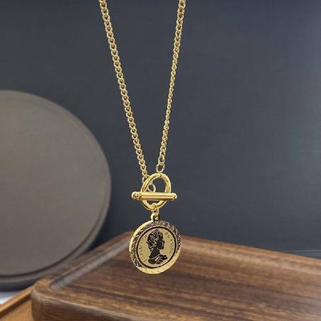 Queen Elizabeth II Gold Coin Necklace
