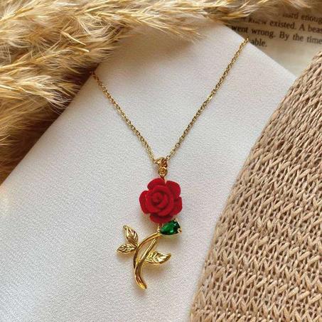 Red Flower Necklace