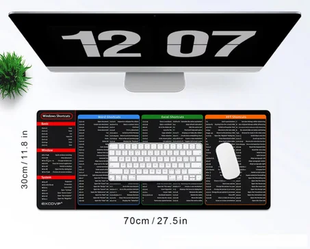 Tapis de Clavier avec Raccourcis Office BK